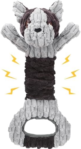 Letsmeet Plush Dog Squeak Toys with Crinkle Paper - Pull Interactive Tug of War Dog Toy, Great for Dental Health, Strengthening Bonds and Anxiety Relief for Puppies, Small, Medium, Large Dogs by Letsmeet