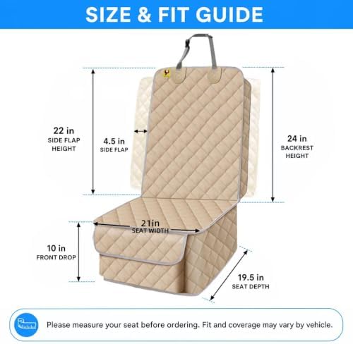 Bark Lover Car Seat Covers Front Seats,Car Seat Protector for Dogs,Scratch-Proof Dog Car Seat Cover,Universal Fit for Cars Trucks SUVs (Warm Beige,1 Pack) - Image 5