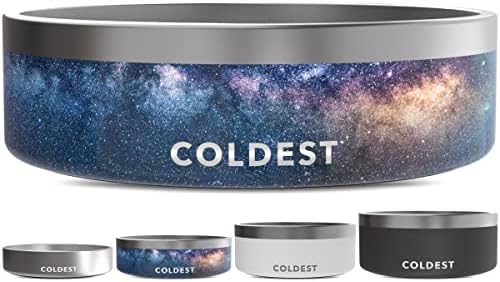 Coldest Dog Bowl - Anti Rust Metal, Non Slip, 3 Layers Insulated Stainless Steel Dog Bowls - Spill Proof & Heavy Duty - Water Bowl for Dogs, Cats & Pets, Dish Washer Safe (42 oz, Into The Beyond) by Coldest