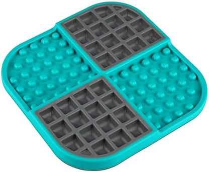 LickiMat Slomo, Cat Slow Feeder Lick Mat, Boredom Anxiety Reducer; Perfect for Food, Treats, Yogurt, or Peanut Butter. Fun Alternative to a Slow Feed Cat Bowl or Dish, Turquoise - Image 3