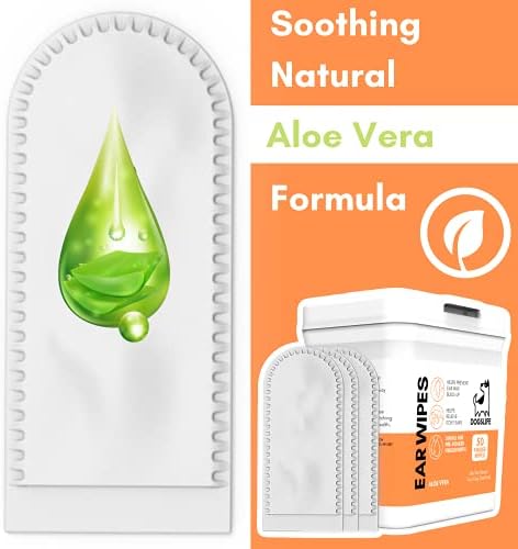 Dog Ear Wipes for Dogs | Ear Cleaning Wipes | Remove Wax, Dirt & Odor | Soothe Itchy Smelly Ears | 50 Soothing Aloe Vera Dog Ear Cleaner Finger Wipes - Image 5