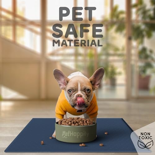 Dog Food Mat - Raised Edges Dogs Mat for Food and Water Prevent Spill, Waterproof Cat Food Mats Protect Floors, Easy Clean Dog Bowl Mats for Food and Water, Silicone Pet Food Tray - Image 3