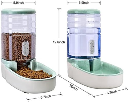 Kacoomi Automatic Dog Cat Feeder and Water Dispenser Gravity Food Feeder and Waterer Set with Pet Food Bowl for Small Medium Dog Puppy Kitten, Large Capacity 1 Gallon x 2 - Image 4