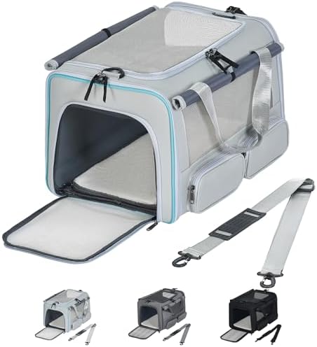 Cat Carrier for Pets up to 15 lbs, Soft-Sided Collapsible Pet Carrier by Hannadepot