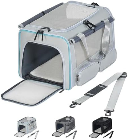 Cat Carrier for Pets up to 15 lbs, Soft-Sided Collapsible Pet Carrier by Hannadepot