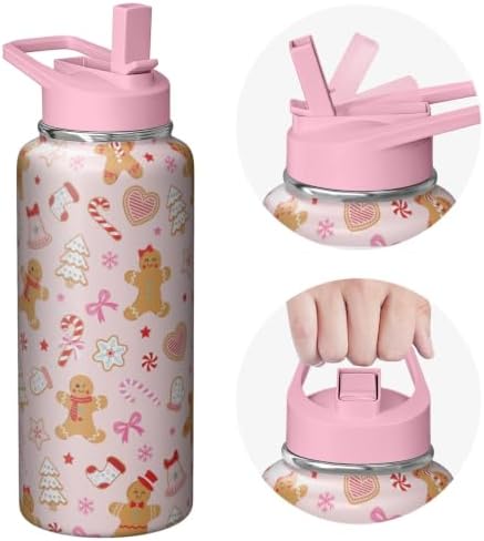 32 oz Pink Gingerbread Water Bottle by Unknown