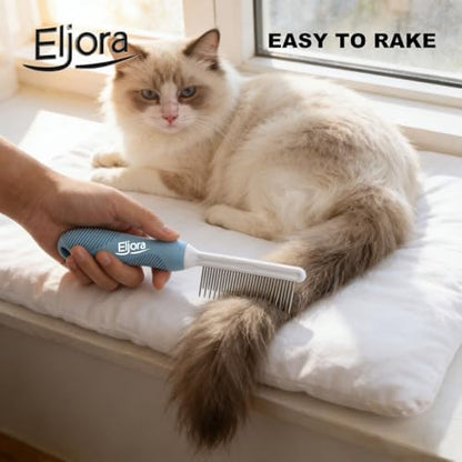 Pet Grooming & Dematting Comb – Stainless Steel Teeth, Non-Slip Grip, Removes Mats & Tangles, Gentle Deshedding Tool for Long & Short Hair Dogs & Cats - Image 6