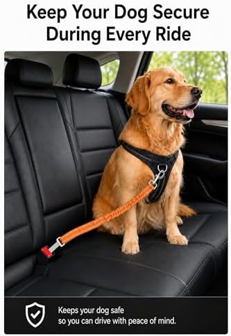 Dog Seat Belt 2Pcs, Retractable Pet Car Harness, Adjustable Dog Seat Belts - Image 2