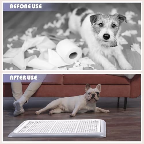 Mifoci Dog Pee Pad Holder Tray with Mesh Potty Training, 19.69 x 14.17 Inch - Image 5
