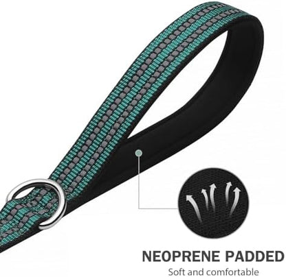 Hikiko 5FT Dog Leash with 2 Padded Handles Reflective,Dark Green - Image 4