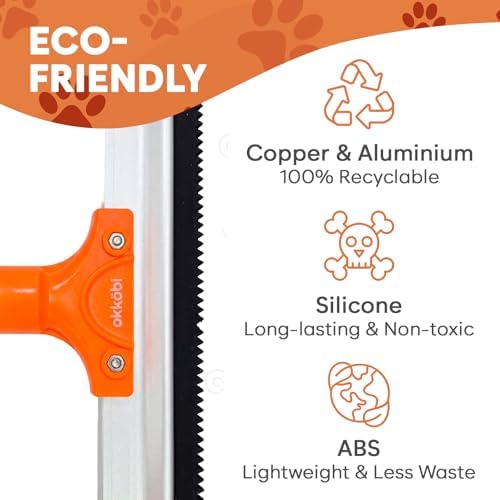 Carpet Rake for Pet Hair Removal – Carpet Scraper & Pet Fur Rake – Dog & Cat - Animal Fur Broom for Rugs & Furniture with Adjustable Lengths - Orange & Black - Image 3