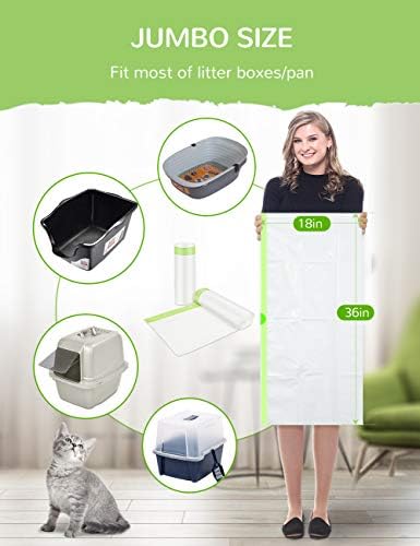 Litter Box Liners, 34 Count Jumbo Cat Litter Pan liners, Drawstring Litter Liner Bags For Litter Box, Easy Clean Up Thick Large Kitty Litter Liner XL, Eco Friendly Pet Cat Supplies(36" x 18") - Image 5