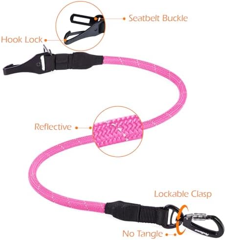 PetBonus 2 Packs Dog Seat Belt for Car, Rope Dog Car Harness for Vehicle - Image 6