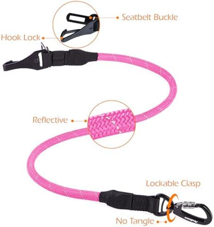 PetBonus 2 Packs Dog Seat Belt for Car, Rope Dog Car Harness for Vehicle - Image 6