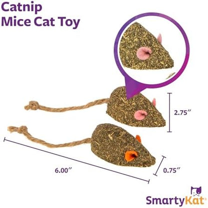 SmartyKat Instincts Mouser Mayhem HappyNip Cat Toy, Compressed Catnip & Silverine-Shaped Mice, Mentally Stimulating, Durable & Less Mess, 2-Pack - Image 3