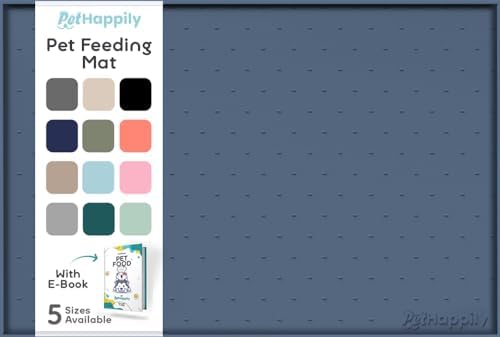 Dog Food Mat - Raised Edges Dogs Mat for Food and Water Prevent Spill, Waterproof Cat Food Mats Protect Floors, Easy Clean Dog Bowl Mats for Food and Water, Silicone Pet Food Tray by PETHAPPILY