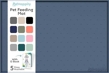 Dog Food Mat - Raised Edges Dogs Mat for Food and Water Prevent Spill, Waterproof Cat Food Mats Protect Floors, Easy Clean Dog Bowl Mats for Food and Water, Silicone Pet Food Tray by PETHAPPILY
