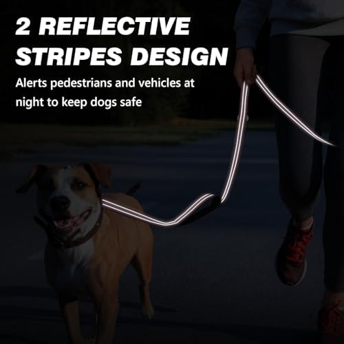 Double Handle Dog Leash with Poop Bag Holder and Car Seat Belt Buckle - Image 6