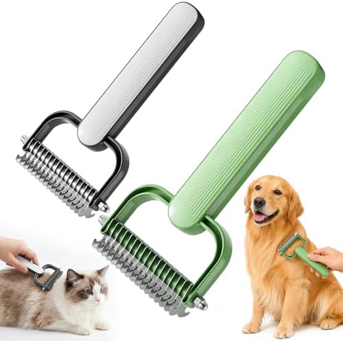 Double Sided Dematting Comb for Dogs and Cats, Undercoat Rake Deshedding Grooming Tool, Pet Grooming Comb for Long Hair Dogs Cats by Unknown