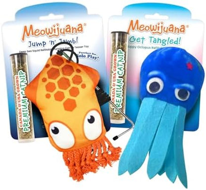 Meowijuana Jump 'n' Jamb Squid and Get Tangled Bundle for Cats by Meowijuana