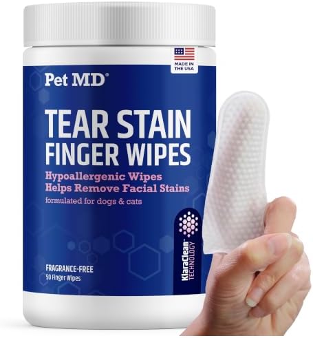 Pet MD Finger Wipes - Tear Stain Remover for Dogs & Cats - 50ct by PetMD