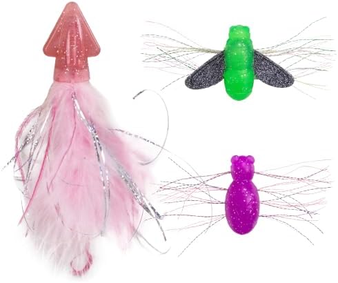 Catstages Squish Prey Cat Toys for Cats & Kittens, Multi-Textured Soft & Squishy for Bat & Carry, Catnip Infused, 2–5" Long, 3-Pack (Squid, Spider, Fly) by Catstages