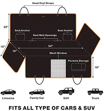 Luxury Dog Car Seat Cover for Back Seat Breathable Mesh Window Dog Hammock for Car 4-Layer Heavy Duty Waterproof Pet Seat Protector Scratch-Proof Car Seat Cover Perfect for Family Road Trips - Image 7