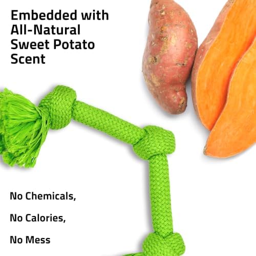Playology Tug Rope Dog Toys for Large Dogs - Jumbo, Sweet Potato Scent - Image 4