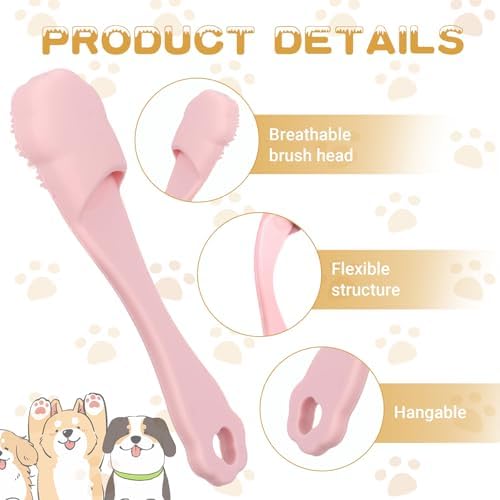 4 Pack Dog Finger Toothbrush Small Breed, Silicone Dog and Cat Finger Toothbrush Kit Food Grade, Easily Clean Teeth Dirt - Image 3