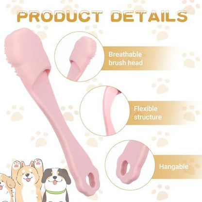 4 Pack Dog Finger Toothbrush Small Breed, Silicone Dog and Cat Finger Toothbrush Kit Food Grade, Easily Clean Teeth Dirt - Image 3