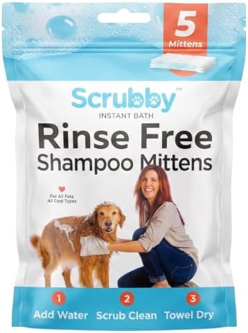 ScrubbyPet No Rinse Pet Wipes- Use Pet Bathing, Pet Grooming Pet Washing, Simple to Use,Just Lather, Wipe, Dry. Excellent Sensitive Skin. The Ideal Pet Wipes Bathing Your Pet Dog Cat. by ScrubbyPet