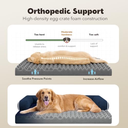 MEKIY Orthopedic XL Dog Bed with Bolster for Extra Large Size Dogs - Image 3