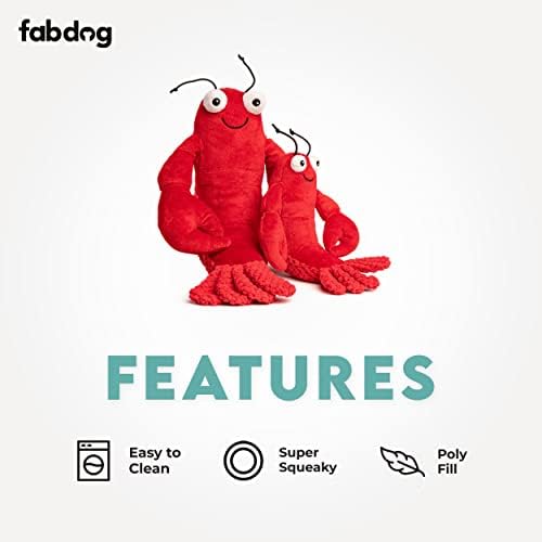 fabdog Floppies Plush Dog Toy - Cute & Durable Squeaky Dog Toys - Best Squeak Toy for Puppies and All Breeds | Ideal Pet Gift| Large Lobster - Image 3