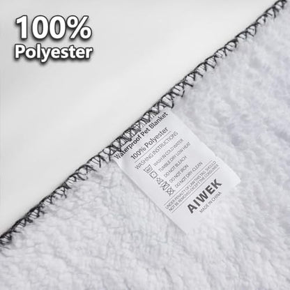 Dog Blanket Waterproof, Reversible Sherpa Fleece Sofa Protector 40x30 Blue - Image 5