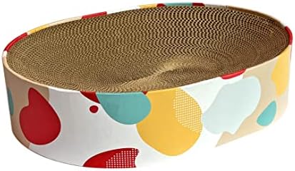 Cat Scratcher Lounge Bed - Lounge Couch for Indoor Cats Oval Shape 17"x13" Long Lasting Furniture by BobbyPet
