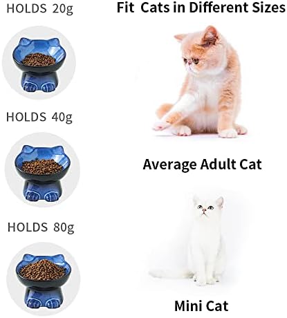 Nihow Elevated Cat Bowls,5 Inch Ceramic Raised Cat Food and Water Bowl Set - Image 3