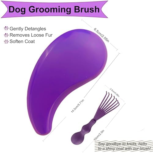 Gentle Grooming Puppy Brush with Gift Box (Dark Purple) - Image 2