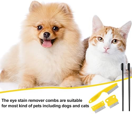 Boao 5 Pcs Dog Eye Comb Tear Stain Remover Grooming, Yellow, Black - Image 6