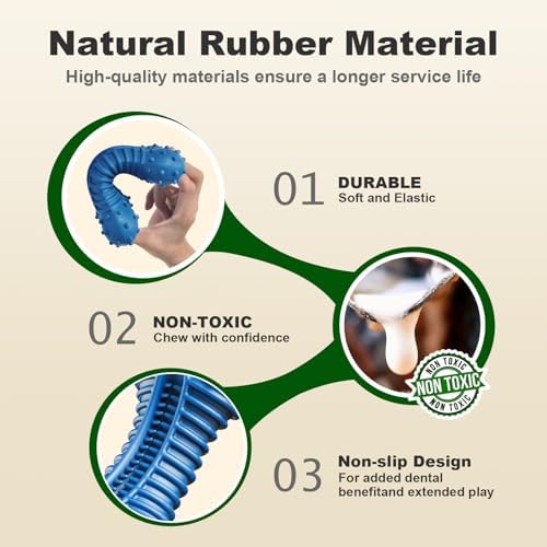 Dog Toys for Aggressive Chewers, Indestructible Chew Toys for Medium Large Dogs,Durable Rubber Dog Bones with Beef Flavor, Tough Dental Toy for Boredom Relief - Image 5