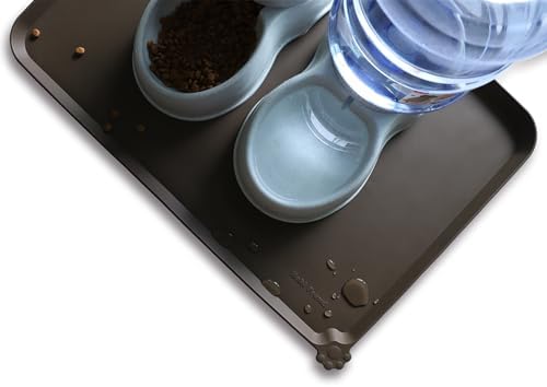 Hoki Found Large Silicone Pet Food Mats Tray - Non Slip Pet Dog Cat Bowl Mats Placemat - Dog Pet Cat Feeding Mat - Waterproof Dog Cat Food Mats -Pet Water Mats for Floors - Coffee - Image 5