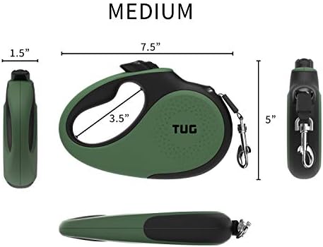TUG Original Retractable Dog Leash, 16 ft (Medium, Green) - Image 2
