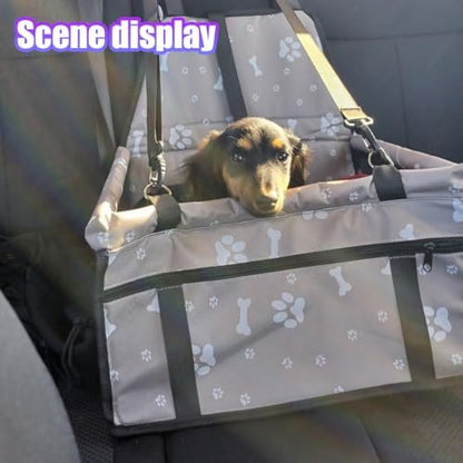 Pet Car Seat, Waterproof Oxford Dog Car Booster Seats, Grey Bone - Image 6