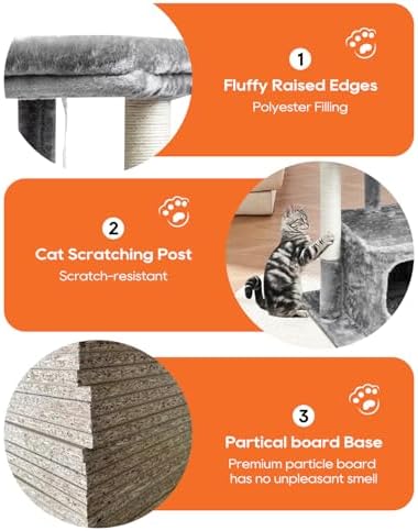 SYANDLVY 27IN Cat Tree for Indoor Cats Large Adult, Modern Activity Tower - Image 5