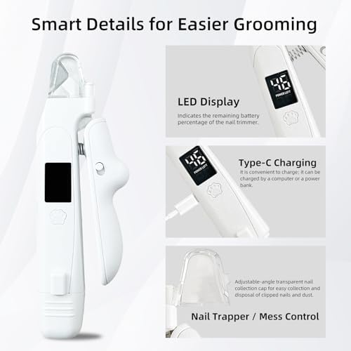 Bearded Dragon Nail Clipper & Grinder 2-in-1 - Rechargeable Electric Lizard Nail File Trimmer with Safety LED Light, Quiet Low-Speed for Lizard, Crested Gecko, Turtle, Chameleon - Image 5