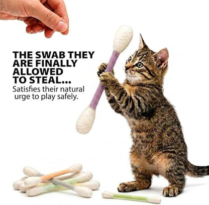 Glaciart One Swabs Cat Toys with Catnip - 6 Pk | Durable for Chew, Cute Cat Toys Interactive Kitty for Boredom, Exercise, & Play | Filled w/Organic Catnip for Anxiety & as Digestive Aid | Gift Idea - Image 3