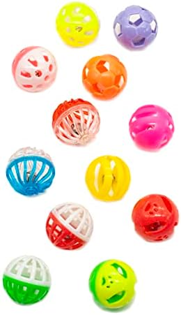 Fashion's Talk 12PCS Value Pack Plastic Ball Cat Toys Lattice Balls with Bell Jingle Kitten Toy,Gift Box 1.5" 6 Styles - Image 5