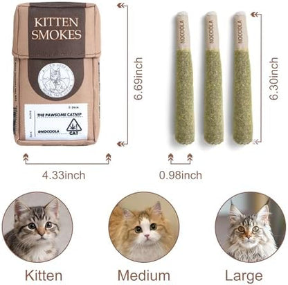 Nocciola 3 Pack Catnip Toys for Cats, Funny Cat Toys Filled with 100% Pure Organic Catnip, Safe Kitten Teething Chew and Kicker Toys, Stress Relieving Fun for Indoor Cats, Brown - Image 2
