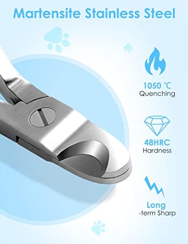 Gobeigo Heavy Duty Dog Nail Clippers for Large Dogs & Thick Nails (Silver) - Image 2