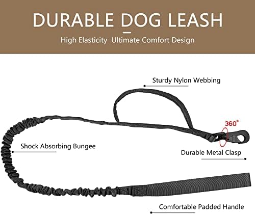 DAGANXI Tactical Dog Collar Leash Set, Adjustable Military Training Nylon Dog Collar with Controll Handle and Heavy Metal Buckle for Medium and Large Dogs，with Patches and Airtags Case (M, Black-Set) - Image 5