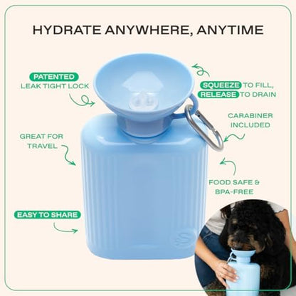 Springland 44oz Classic Portable Dog Water Bottle with Built-in Bowl, Blue - Image 3